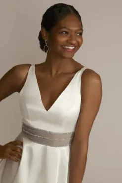 Satin A-Line With Embellished Illusion Waist -Floral Applique Dresses Shop WBM2915 WHITE PARTY PROD2 107