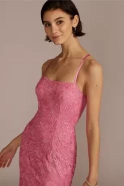 Square Neck Floor Length Lace Prom Dress -Floral Applique Dresses Shop WBM2944 PETUNIA PROM PROD12 086