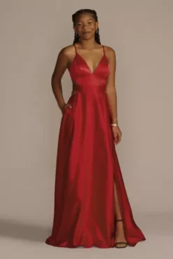 Satin A-Line Prom Dress With Cutouts