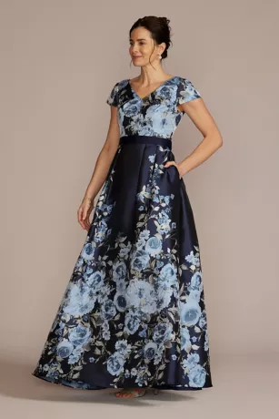 Short Sleeve Floral Jacquard A-Line 1 Short Sleeve Floral Jacquard A-Line