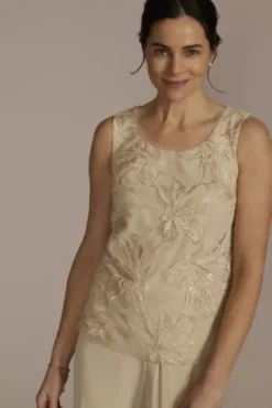 Straight Leg Embroidered Chiffon Three Piece Set 11 Straight Leg Embroidered Chiffon Three Piece Set -Floral Applique Dresses Shop WBM2990 CHAMP MOB PROD3 149