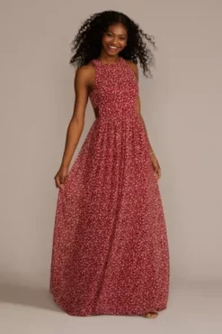 Floral Printed Chiffon A-Line