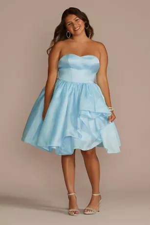 Strapless Sweetheart Damas Organza Ruffle Dress 1 Strapless Sweetheart Damas Organza Ruffle Dress