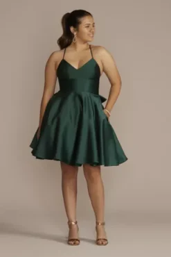 Satin A-Line Damas Dress With Back Bow