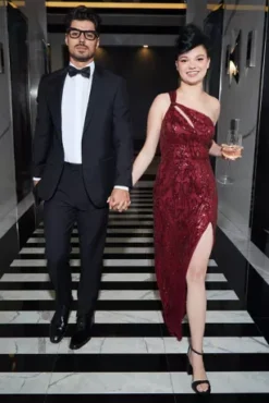 One Shoulder Sequin Sheath With Slit -Floral Applique Dresses Shop WBM3322 PDP Crop JUNE21 1920x2880