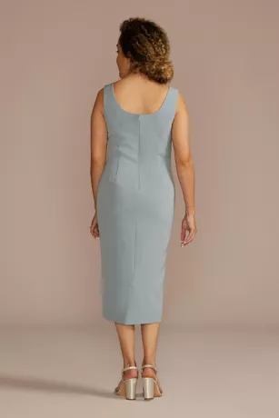 Crepe Tank Sheath With Embroidered Capelet 5 Crepe Tank Sheath With Embroidered Capelet - Image 5