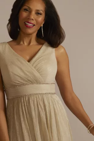 Metallic Glitter Knit Tank A-Line Dress With Slit 3 Metallic Glitter Knit Tank A-Line Dress With Slit - Image 3