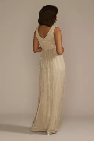 Metallic Glitter Knit Tank A-Line Dress With Slit 2 Metallic Glitter Knit Tank A-Line Dress With Slit - Image 2