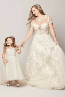 Lace Illusion Cap Sleeve Ball Gown Wedding Dress 11 Lace Illusion Cap Sleeve Ball Gown Wedding Dress -Floral Applique Dresses Shop WG1431 PDP Crop SEP21 1920x2880