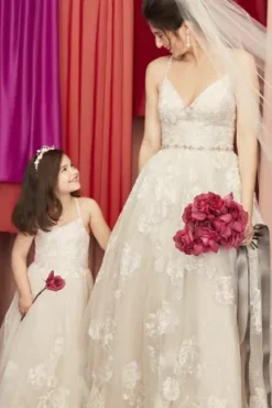 Large Floral Applique Beaded Strap Wedding Dress 17 Large Floral Applique Beaded Strap Wedding Dress -Floral Applique Dresses Shop WG1438 PDP Crop Nov11 21 1920x2880