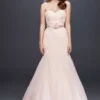 Strapless Ruched Mermaid Tulle Wedding Dress