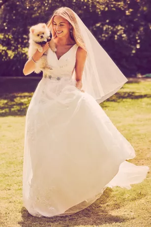 Mikado And Tulle Petite Ball Gown Wedding Dress 4 Mikado And Tulle Petite Ball Gown Wedding Dress - Image 4