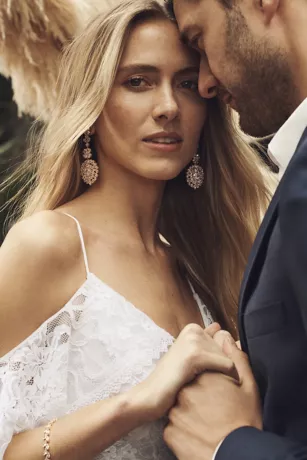 Ruffle Cold Shoulder Wedding Dress 6 Ruffle Cold Shoulder Wedding Dress - Image 6