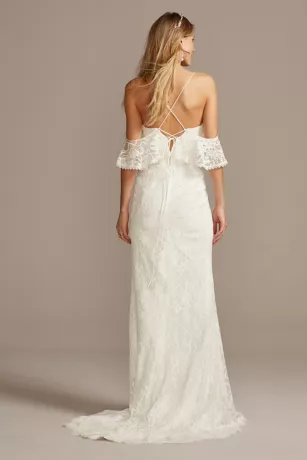 Ruffle Cold Shoulder Wedding Dress 2 Ruffle Cold Shoulder Wedding Dress - Image 2