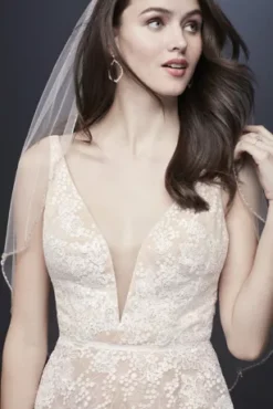 Strappy Deep V-Neck Lace Sheath Wedding Dress -Floral Applique Dresses Shop WG3959 SOFTWHITENUDE GLNA PROD1 055