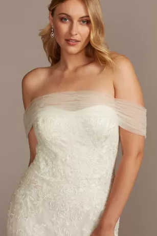 Tulle And Floral Off-the-Shoulder Wedding Dress 6 Tulle And Floral Off-the-Shoulder Wedding Dress - Image 6