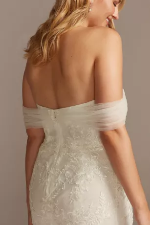 Tulle And Floral Off-the-Shoulder Wedding Dress 5 Tulle And Floral Off-the-Shoulder Wedding Dress - Image 5