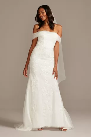 Tulle And Floral Off-the-Shoulder Wedding Dress 7 Tulle And Floral Off-the-Shoulder Wedding Dress - Image 7