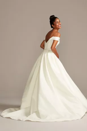 Off Shoulder Satin Gown Wedding Dress 2 Off Shoulder Satin Gown Wedding Dress - Image 2