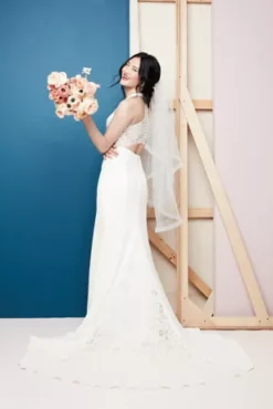 Sheer Back Crepe Wedding Dress With Lace Train -Floral Applique Dresses Shop WG3989 2 PDP Crop JAN12 1920x2880