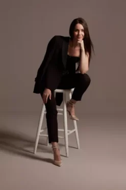 Satin Waistband Fitted Suit Pants -Floral Applique Dresses Shop WG4001 3 PDP Crop JUN25 1920x2880