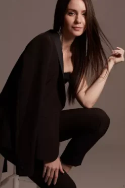 Satin Waistband Fitted Suit Pants -Floral Applique Dresses Shop WG4001 4 PDP Crop JUN25 1920x2880