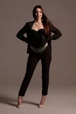 Satin Waistband Fitted Suit Pants -Floral Applique Dresses Shop WG4001 8 PDP Crop JUN25 1920x2880