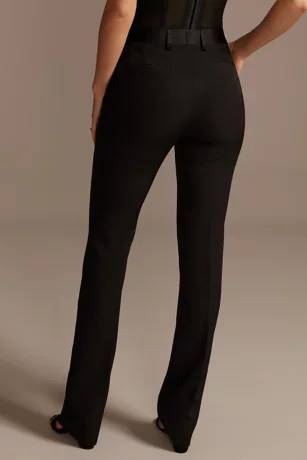 Relaxed Leg Suit Pants With Satin Waist 2 Relaxed Leg Suit Pants With Satin Waist - Image 2