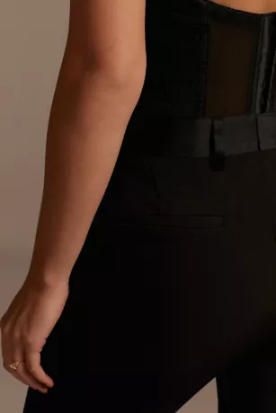 Relaxed Leg Suit Pants With Satin Waist 3 Relaxed Leg Suit Pants With Satin Waist - Image 3