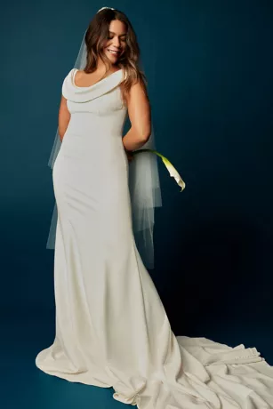 Crepe Off-the-Shoulder Mermaid Dress 5 Crepe Off-the-Shoulder Mermaid Dress - Image 5