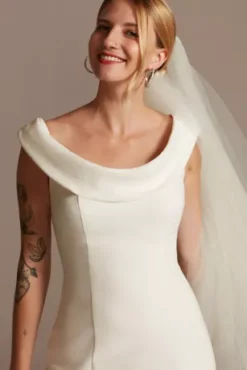 Crepe Off-the-Shoulder Mermaid Dress 9 Crepe Off-the-Shoulder Mermaid Dress -Floral Applique Dresses Shop WG4013 IVORY CORE PROD8 V2 079