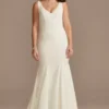 Crepe V-Neck Mermaid Wedding Dress