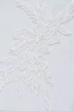 Sheer Boned Bodice Spaghetti Strap Wedding Dress -Floral Applique Dresses Shop WG4036 WHITE DBSTU SWATCH PROD2 002