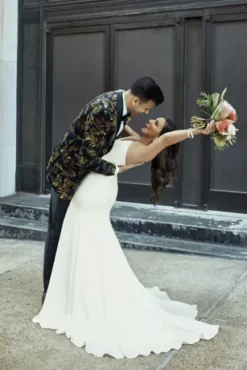 Crepe Back Satin Spaghetti Strap V-Neck Slip Dress -Floral Applique Dresses Shop WG4044 PDP Crop Mar3 21 1920x2880