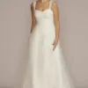 Lace Tank Sleeve A-Line Wedding Gown