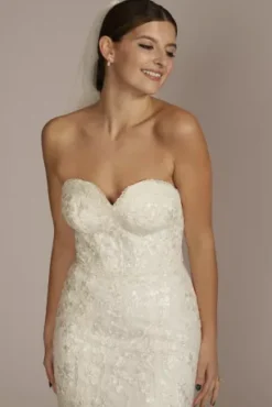 Floral Applique Mermaid Wedding Dress -Floral Applique Dresses Shop WG4049 IVORY DBSTU PROD1 067