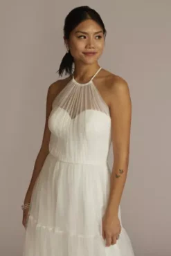 Halter Tulle Wedding Gown With Tiered Skirt -Floral Applique Dresses Shop WG4050 SOFTWHITE DBSTU PROD1 132