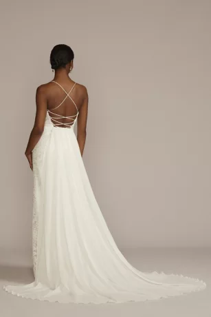 Spaghetti Strap Allover Lace Sheath Wedding Gown 3 Spaghetti Strap Allover Lace Sheath Wedding Gown - Image 3
