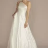 One Shoulder Satin A-Line Wedding Dress