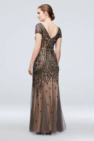 Bead And Sequin Embellished Mesh Overlay Gown 2 Bead And Sequin Embellished Mesh Overlay Gown - Image 2