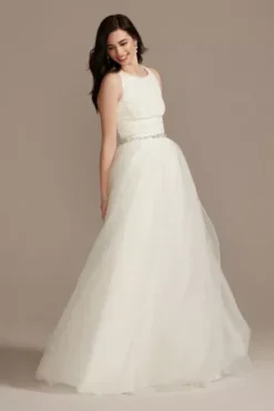 Beaded Tank Wedding Separates Top -Floral Applique Dresses Shop WGIN4891 MSOFTWHITE DBSTU PROD3 248