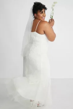 Allover Floral Beaded Godet Sheath Wedding Dress -Floral Applique Dresses Shop WGIN5113 2 PDP Crop JAN19 1920x2880