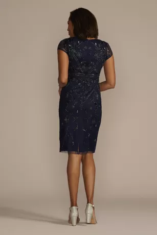 Allover Beaded Cap Sleeve Sheath Dress 2 Allover Beaded Cap Sleeve Sheath Dress - Image 2