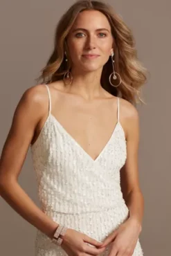 Sequin Spaghetti Strap Blouson Jumpsuit -Floral Applique Dresses Shop WGIN879 MSOFTWHITE DBSTU PROD3 088