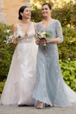 Three Quarter Sleeve Beaded V-Neck Sheath 7 Three Quarter Sleeve Beaded V-Neck Sheath -Floral Applique Dresses Shop WGINP2067 PDP Crop JAN21 1920x2880